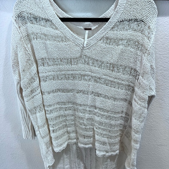 Free People Sweater Womens knit Cream White long sleeve sweater EUC Sz Small - Picture 3 of 5